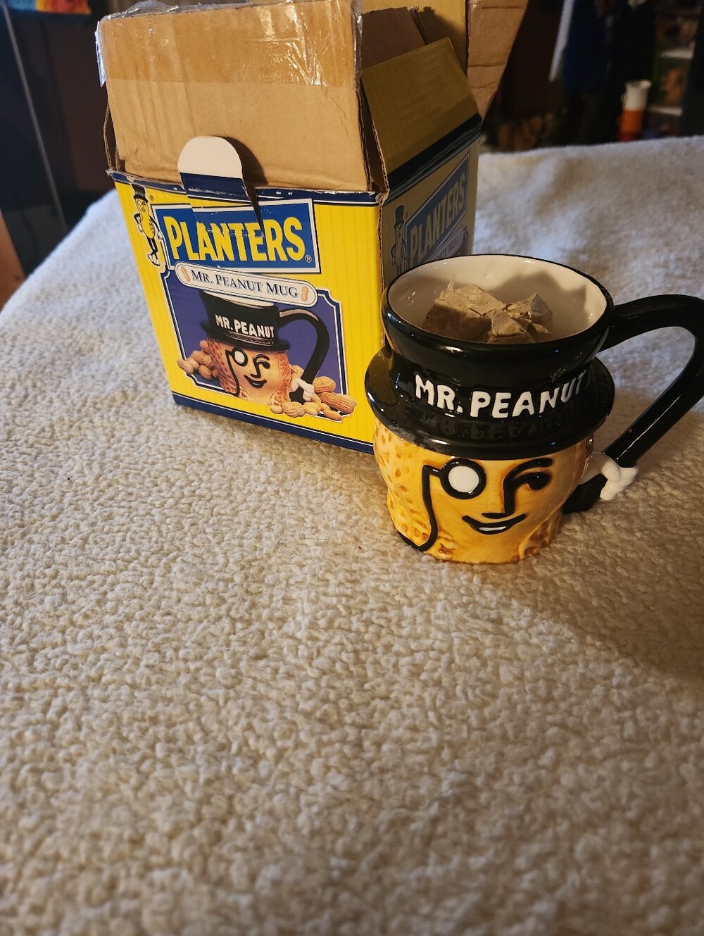 Mr. Peanut Ceramic Coffee Mug - Yellow and Black